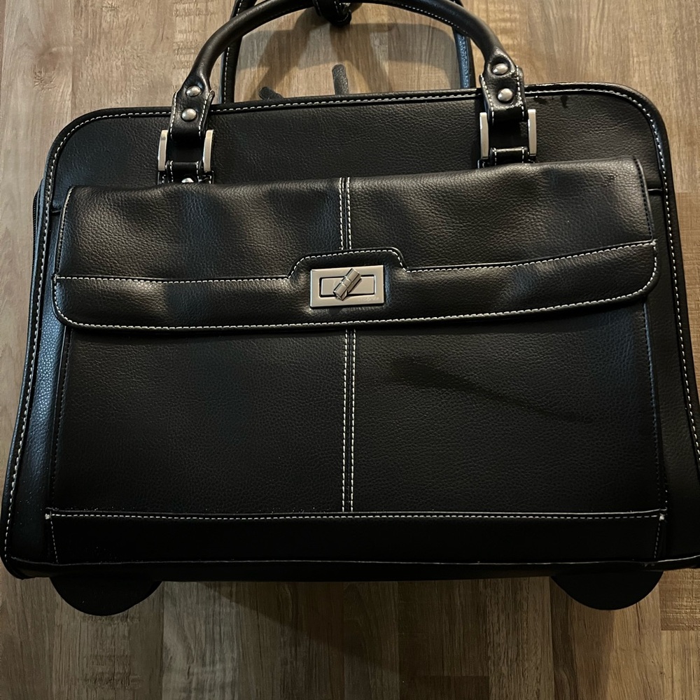 Black Leather Men's Briefcase